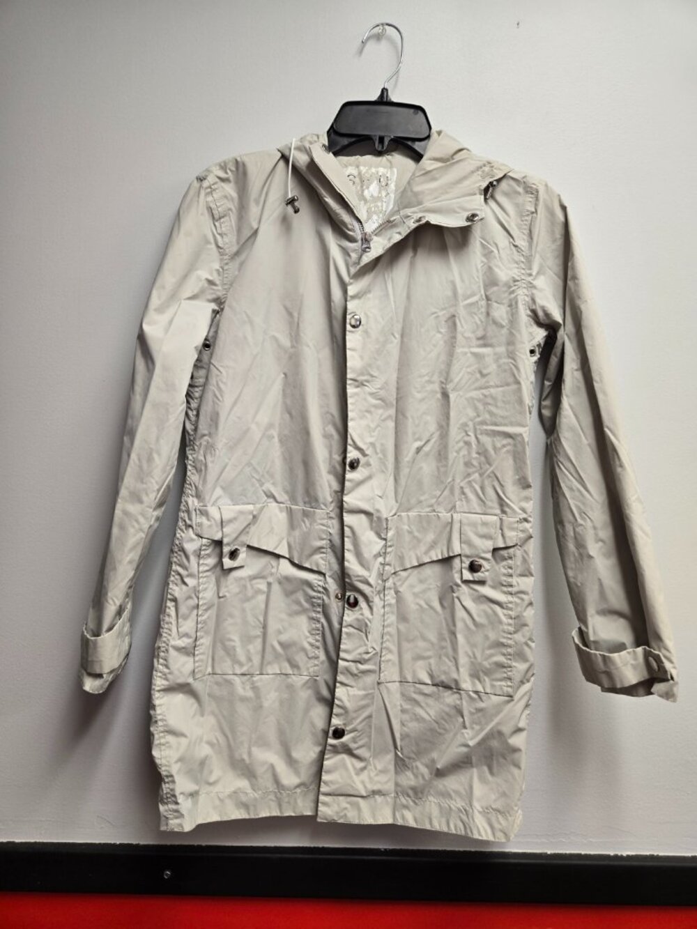 Shu Company Women's XS Rain Coat Jacket Hooded Lightweight Tan Beige Rain Poncho